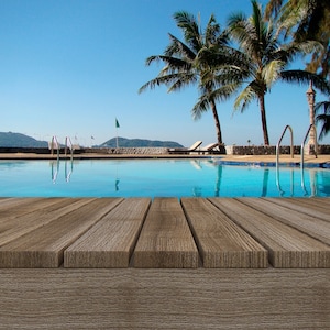Tropical Pool Mockup Background: Mugs, Totes, Tumblers (JPEG)