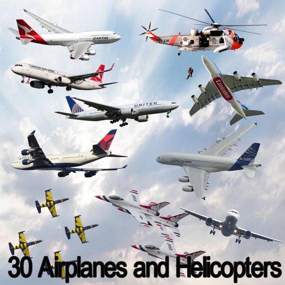 30 Airplane and Helicopter Overlays for Photoshop Airplane - Etsy