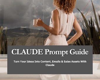 Claude AI Prompt Guide eBook: Editable Canva Template with PLR and MRR Rights