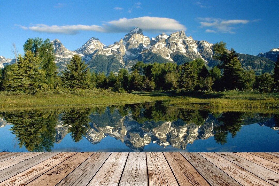 Boat Dock Overlooking a Lake Background for Mock Ups, Backgrounds, Mock