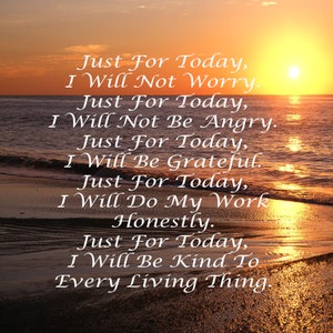 Rieke 5 Principles Just for Today Prayer Downloadable Print 8x10, Rieke Prayer, Just For Today, Instant Download, Digital Print