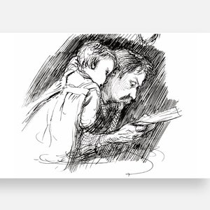 Father Reads To His Child Collection