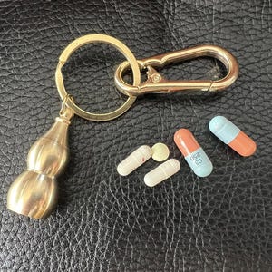 Winziger tragbarer Pillenkasten / Schlüsselanhänger