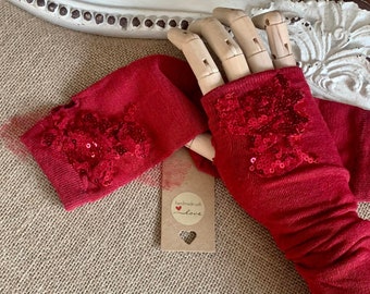 Burgundy Wine Arm Warmers With Thumb Hole