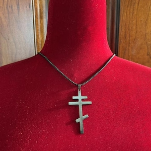 Minimalist Eastern Orthodox Cross Pendant
