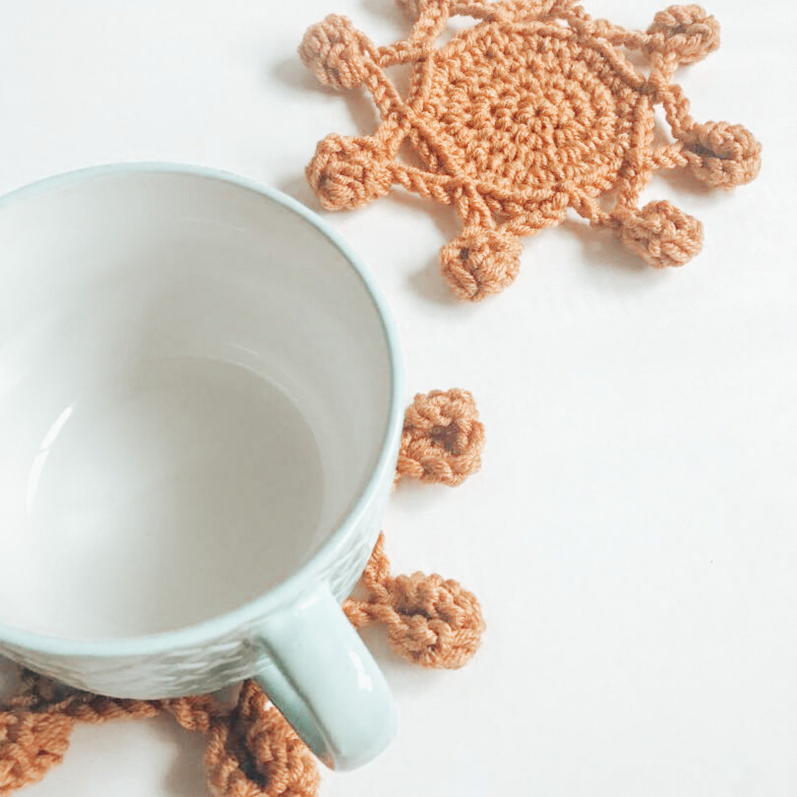 Boho Sunshine Mug Rug Crochet PDF PATTERN Crochet Mug Rug Etsy