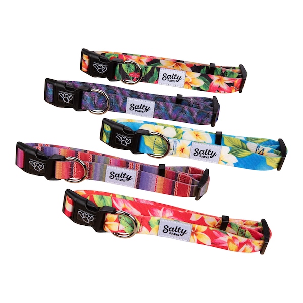 Tropical Dog Collar Hawaiian Print Collars Made From Recycled Plastic Bottles Repreve Eco Fabric -Sustainable- Reduce Your Carbon Paw Print!