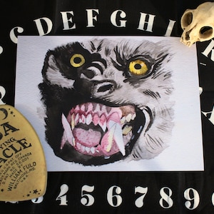 David the American Werewolf in London Watercolor Painting Print