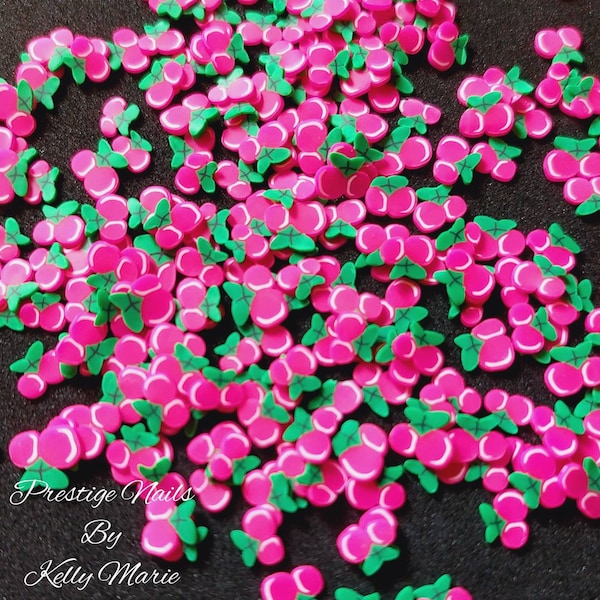 cherry nailart | fruit nails | fimo slices | nail art decorations |  cherries | nails | nail charms | polymer clay slices