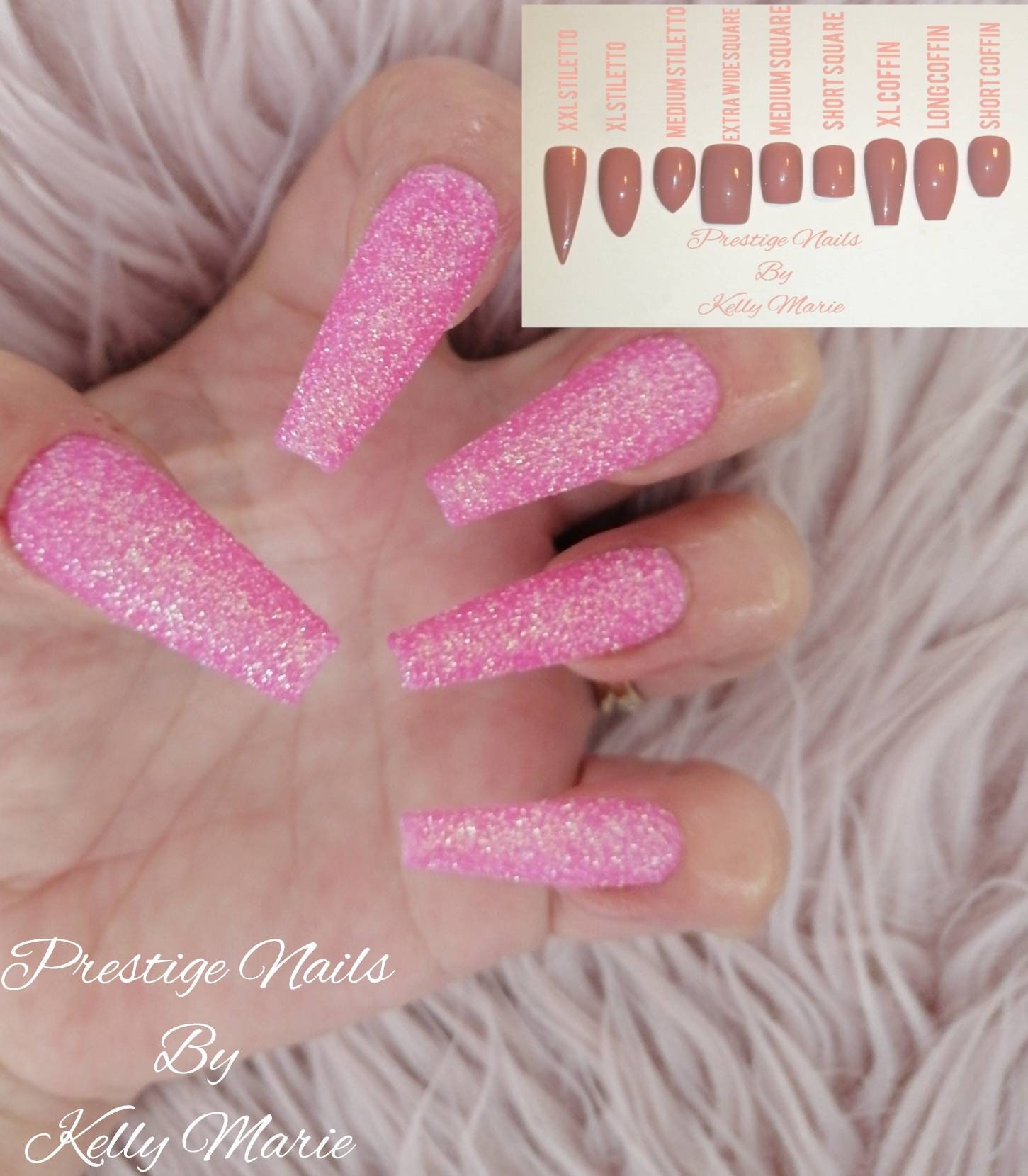 Pink Acrylic Nails With Glitter