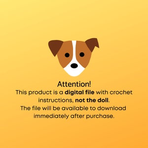 Op de afbeelding: Let op! Dit product is een digitaal bestand met haakinstructies, niet de pop. Het bestand is direct na aankoop te downloaden.