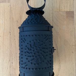 Black Punched Tin Revere Lantern
