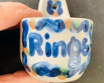 Vintage MA Hadley Studio Pottery Ring Holder