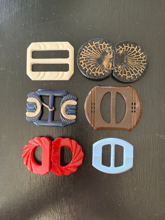 Vintage Set of Six Belt Buckles - Etsy