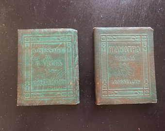 Tiny Leather Bound Books: Hiawatha and Message to Garcia