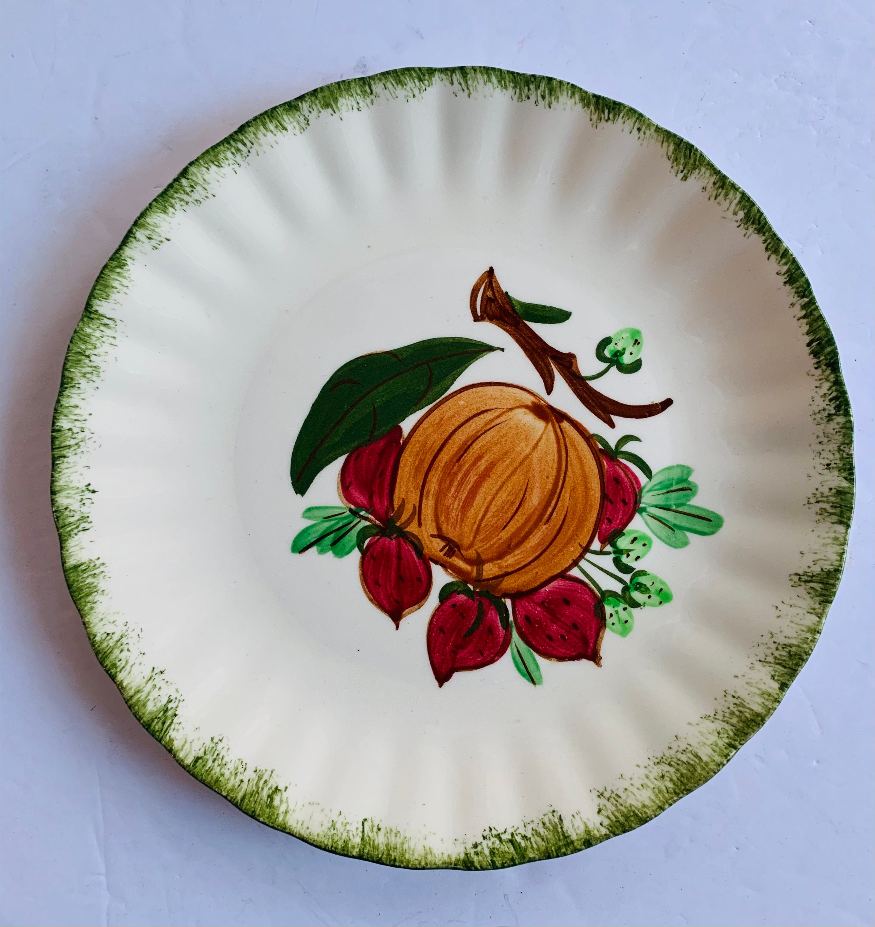 Plates Vintage set of Blue Ridge Hand Painted Fruit Plates Etsy