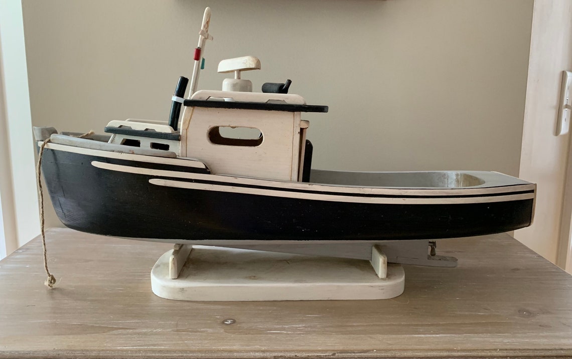 Vintage 1950s Hand Crafted Chesapeake Bay Deadrise Boat Model Etsy