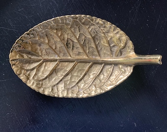 Vintage Brass Gloxenia Leaf by Virginia Metalcrafters