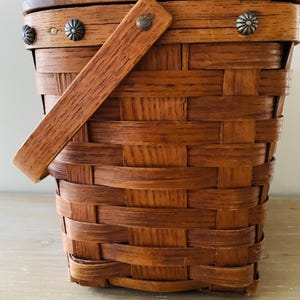 Vintage Woven Split Oak Basket Style Handbag