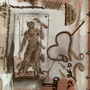 Vintage Italian Scarf With Mythological and Dark Esoteric Theme