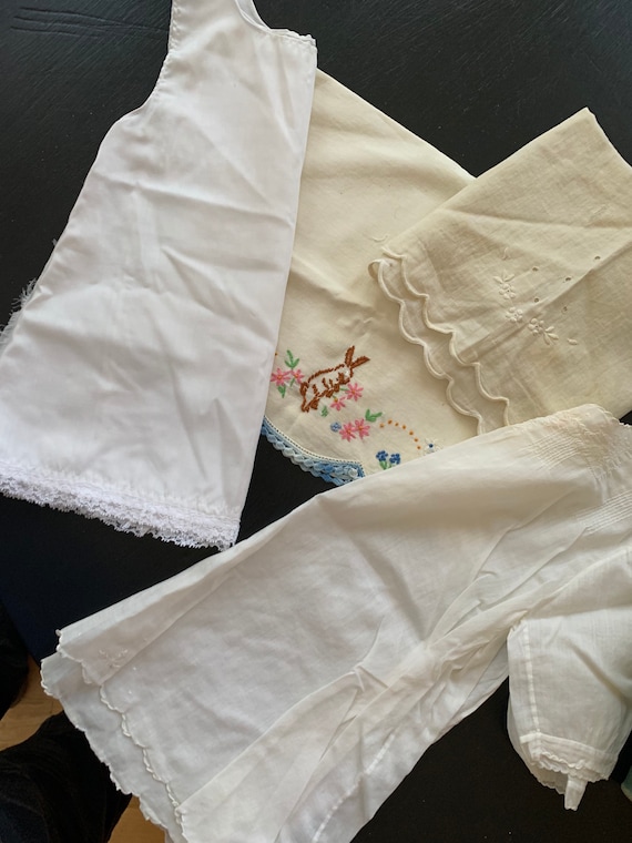 Vintage Baby Dress, Slip and Pillow Cases - image 1