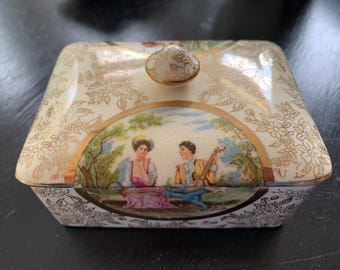 Vintage 1950s Cigarette or Presentation Ceramic Box
