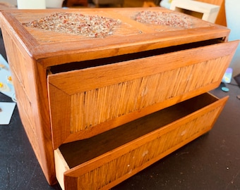1940s Tramp Art or Prison Art Hand Crafted Storage Jewelry Box