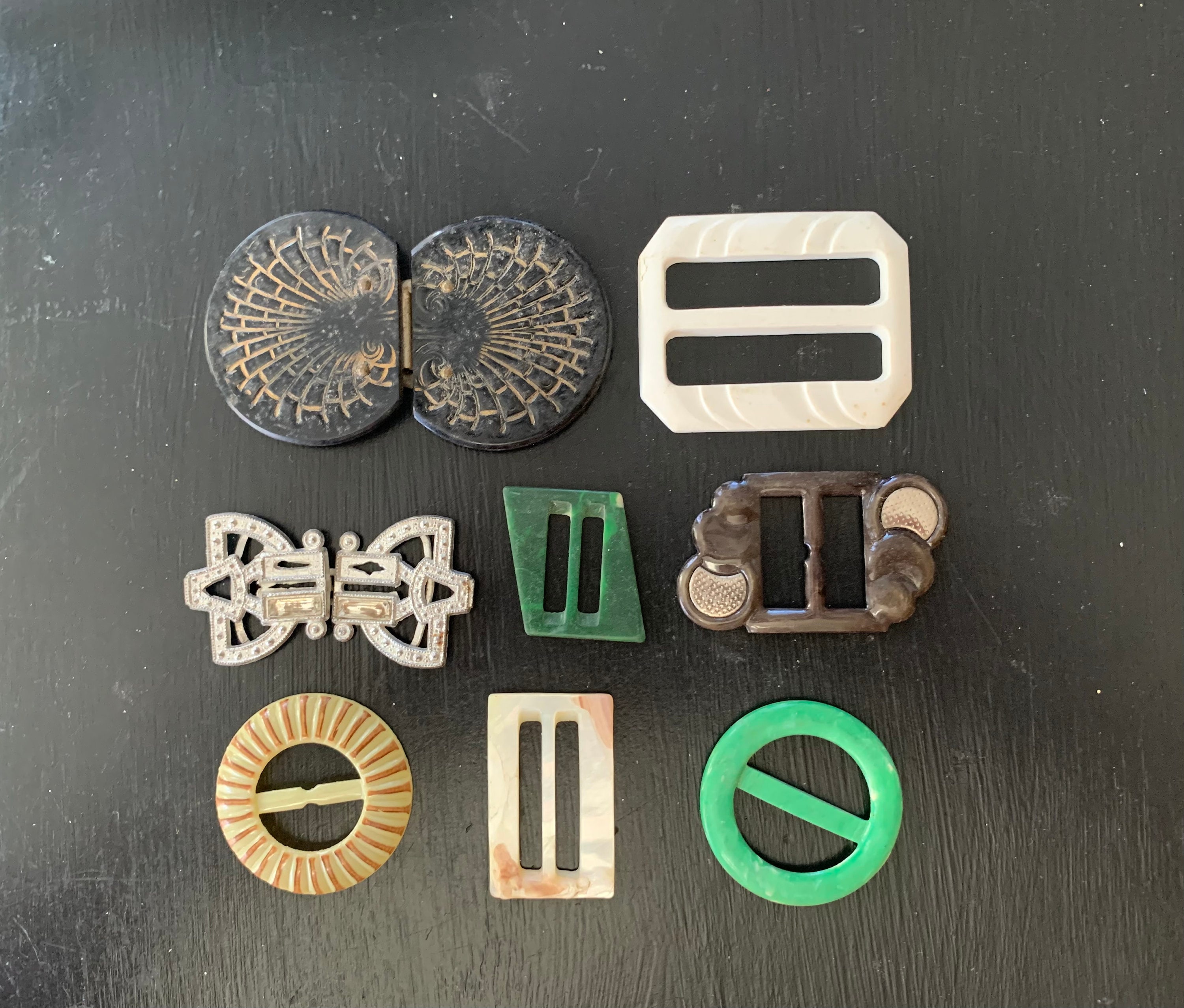 Vintage Set of Eight Belt Buckles - Etsy