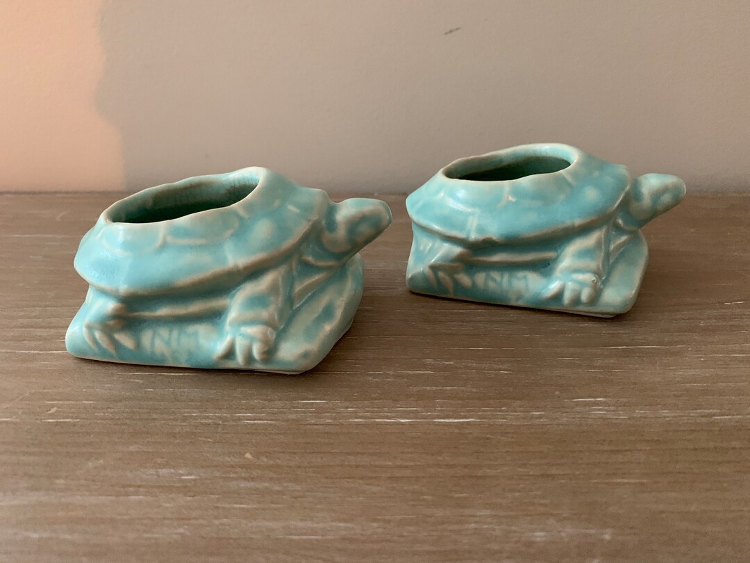 Vintage Nelson Mccoy Art Pottery Turtle Planter Etsy
