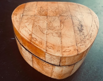 Vintage Heart Shaped Trinket Box from Indonesia