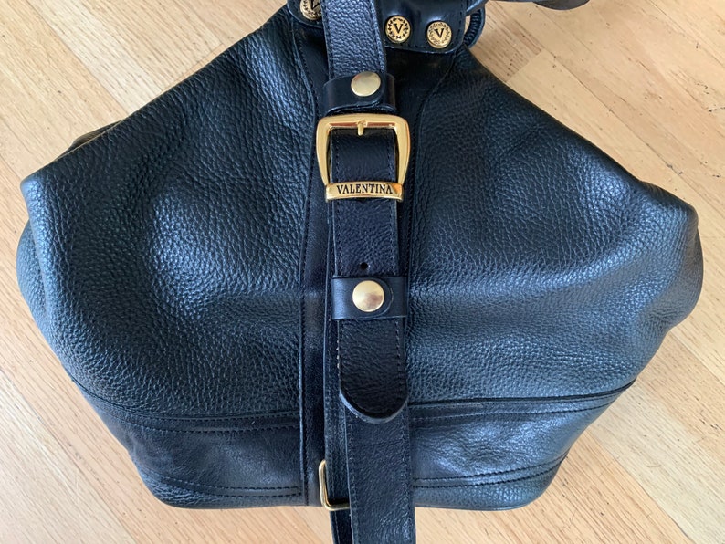 Valentina Convertible Black Italian Leather Handbag Backpack Etsy