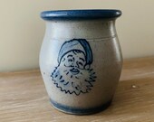 Vintage 1991 Rowe Pottery Santa Claus Crock