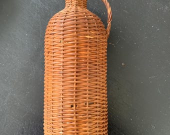 Antique Wicker Demijohn Bottle
