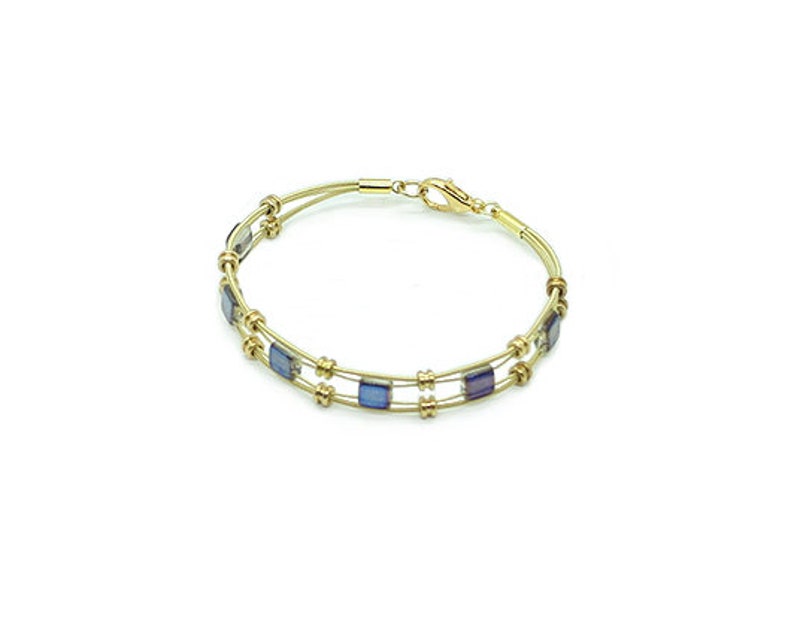 Guitar String Bracelet wBlue tile beads Unique Bracelet Women/'s bracelet Bridesmaid Gift Handmade BirthdayAnniversary Musicians Gift