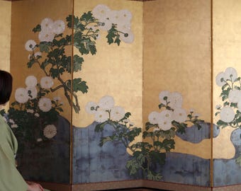 掛け軸 - ヴィンテージ 日本の墨絵 風景画 山の景色 掛軸 サイン入り