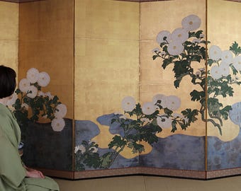 掛け軸 - ヴィンテージ 日本の墨絵 風景画 山の景色 掛軸 サイン入り