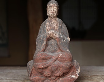日本の古彫刻、密教仏教の神社、1750年頃、江戸時代中期の工芸品