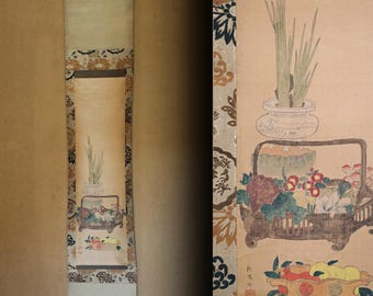 アンティーク中国山水画掛軸、漢字銘、掛軸 - Etsy 日本