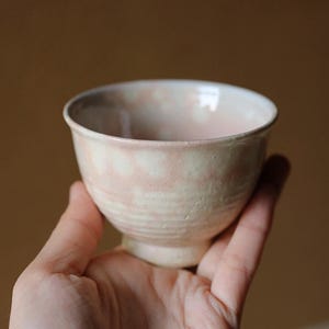 Japanese vintage Set of 5 tea cups HAGI ware ceramic kiln Perfect tea cup for SENCHA with signed wooden box For GIFT &quot;Yunomi&quot;