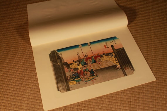 浮世絵 広重 3点 版画 木版 手彫り 骨董 コレクション