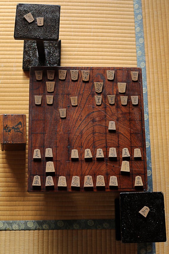 Japanese Furniture Antique Full of Set SHOGI Board Game