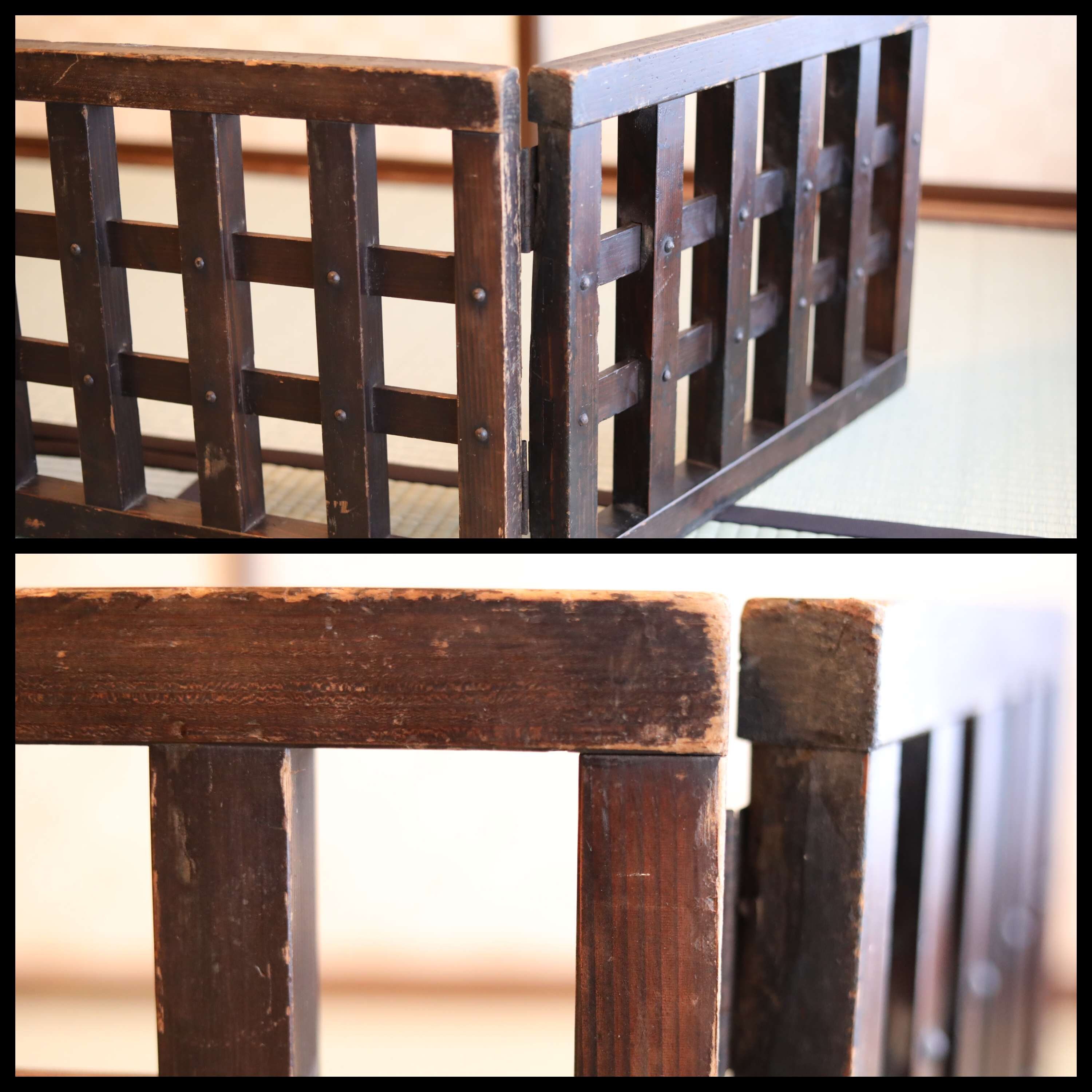 江戸時代の木製格子衝立屏風 - Etsy 日本