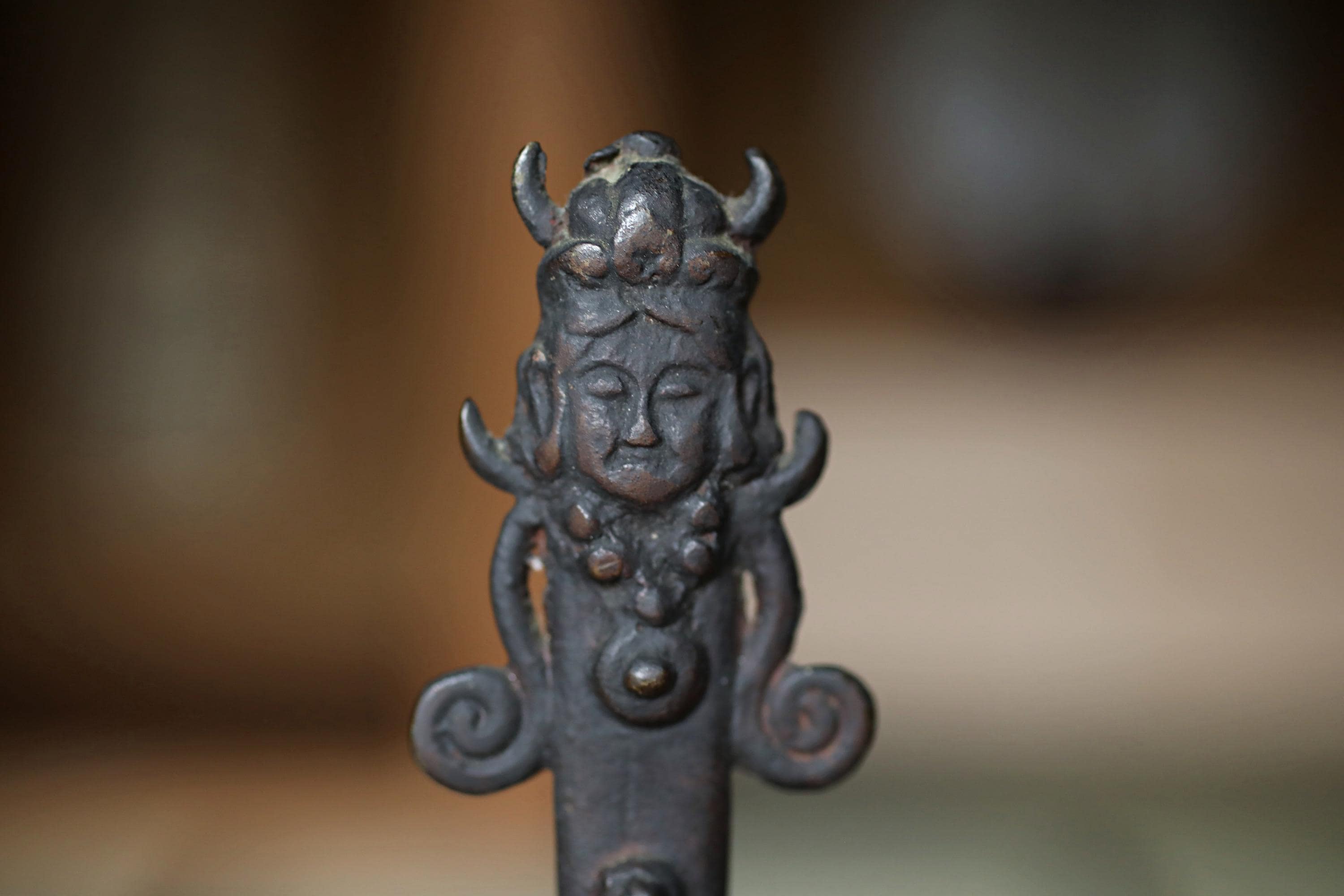 鐘 - アンティーク 日本製 青銅製 仏像 魔術師デザイン 茶道用 1800