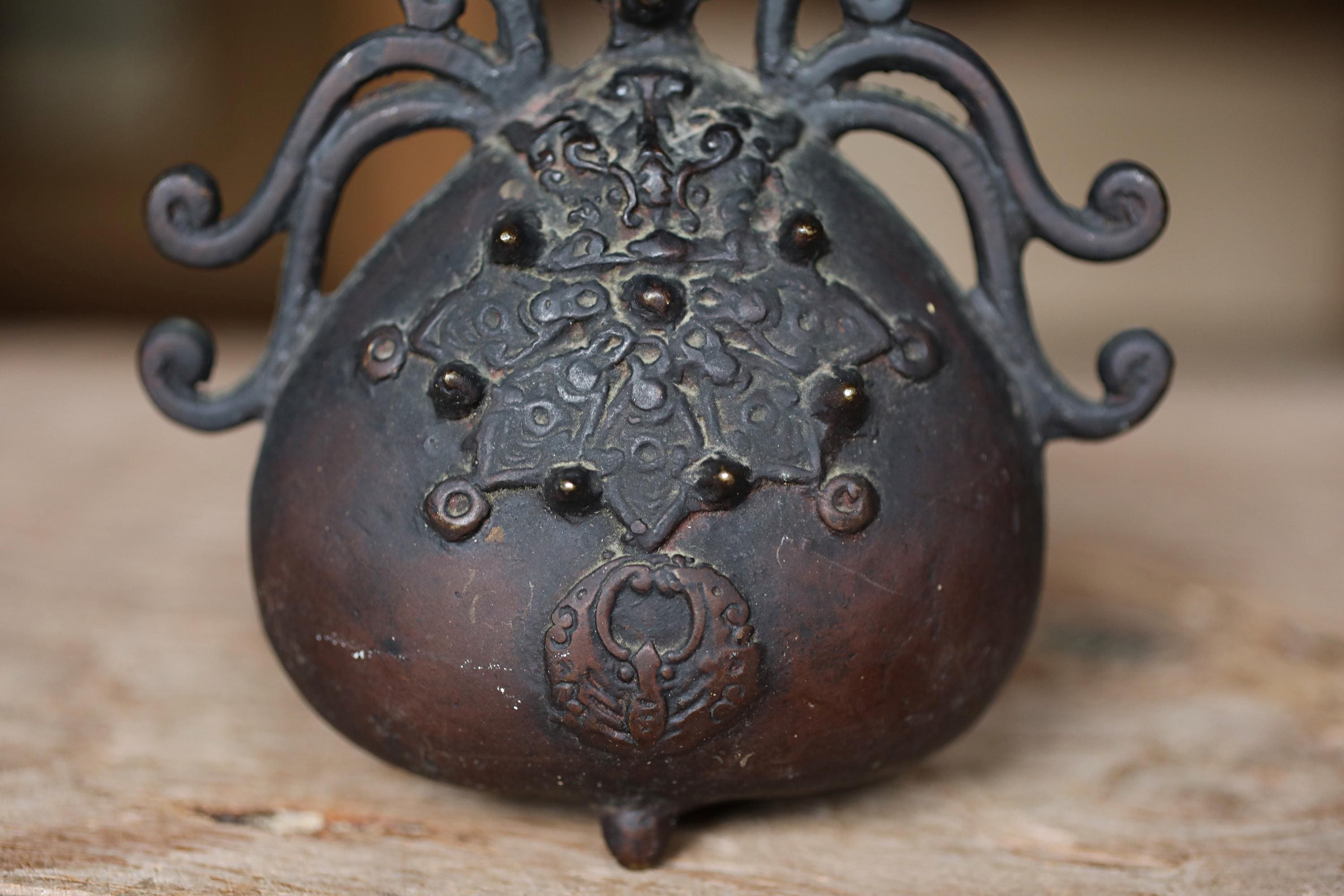 鐘 - アンティーク 日本製 青銅製 仏像 魔術師デザイン 茶道用 1800