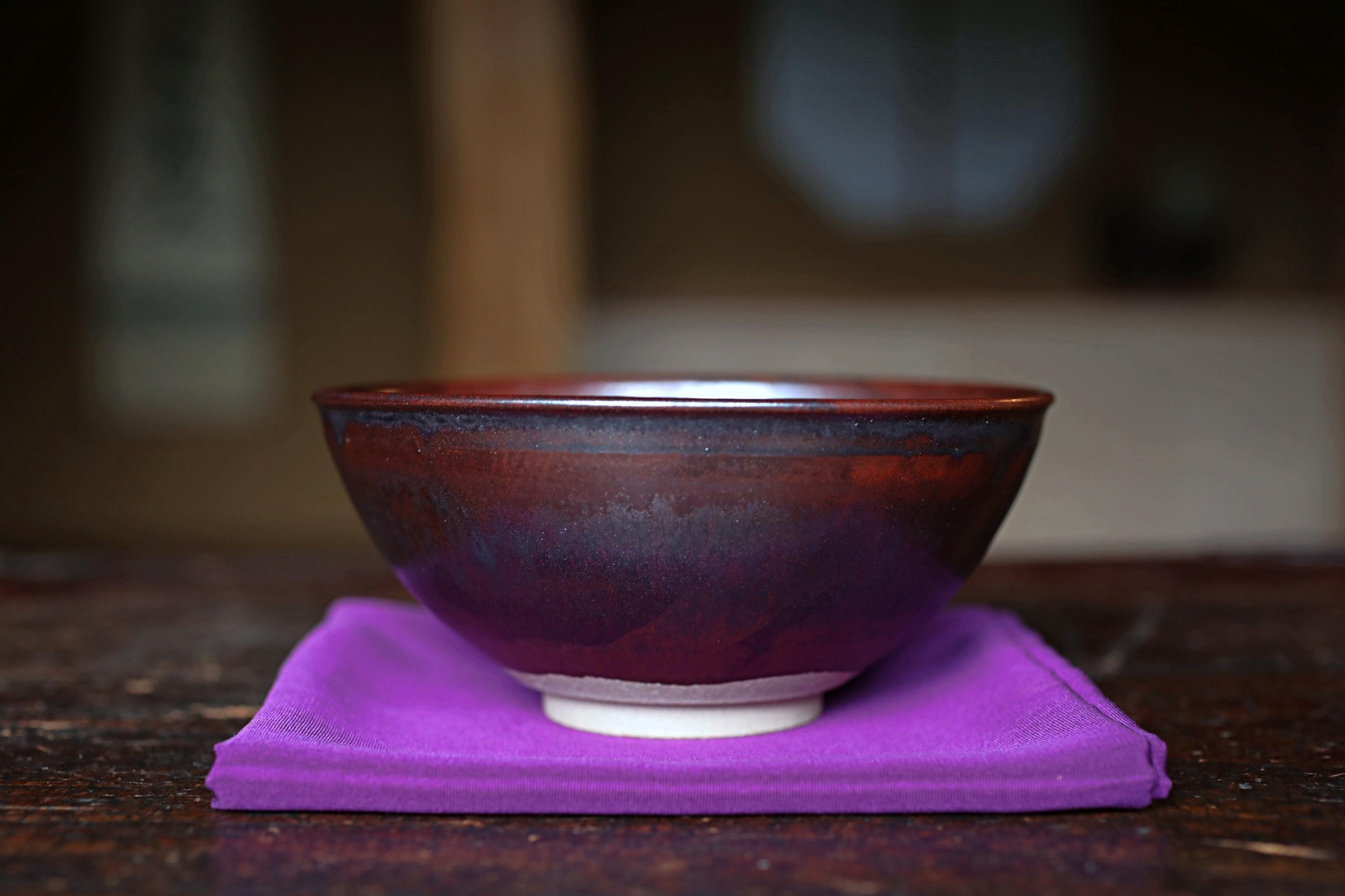 高取焼のヴィンテージ抹茶碗、銘入り茶道陶器、箱付き - Etsy 日本