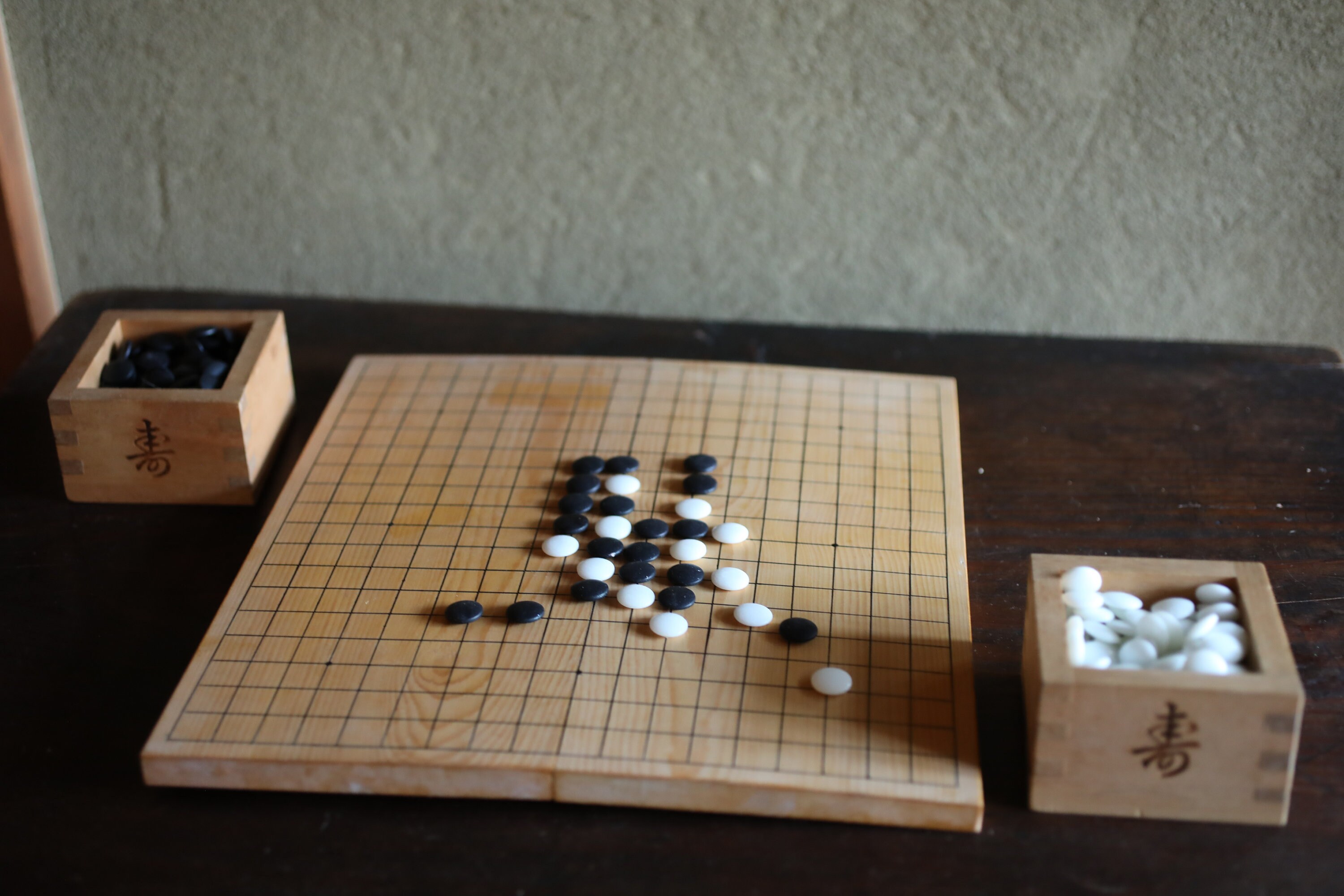 Folding Wood Go Board Game Set With Stone, Japanese Igo (12.5x11