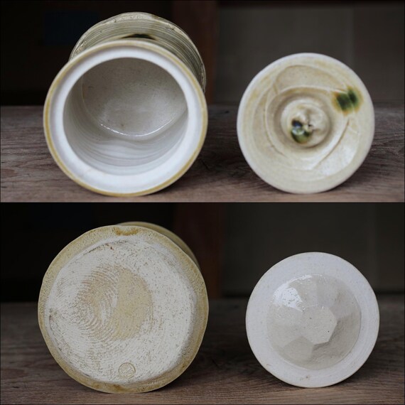 水指 - 銘入り蓋付き黄瀬戸壺（ヴィンテージ） - Etsy 日本