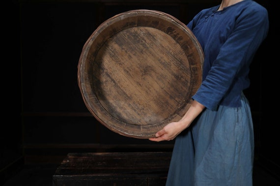 日本のアンティーク 1950 年代 木製桶 大型収納「桶/バケツ」 竹