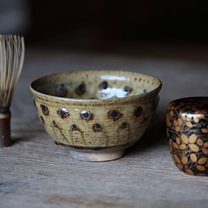 Vintage Kiseto Pottery Matcha Bowl Signed - Japanese Tea Ceremony Chawan with box