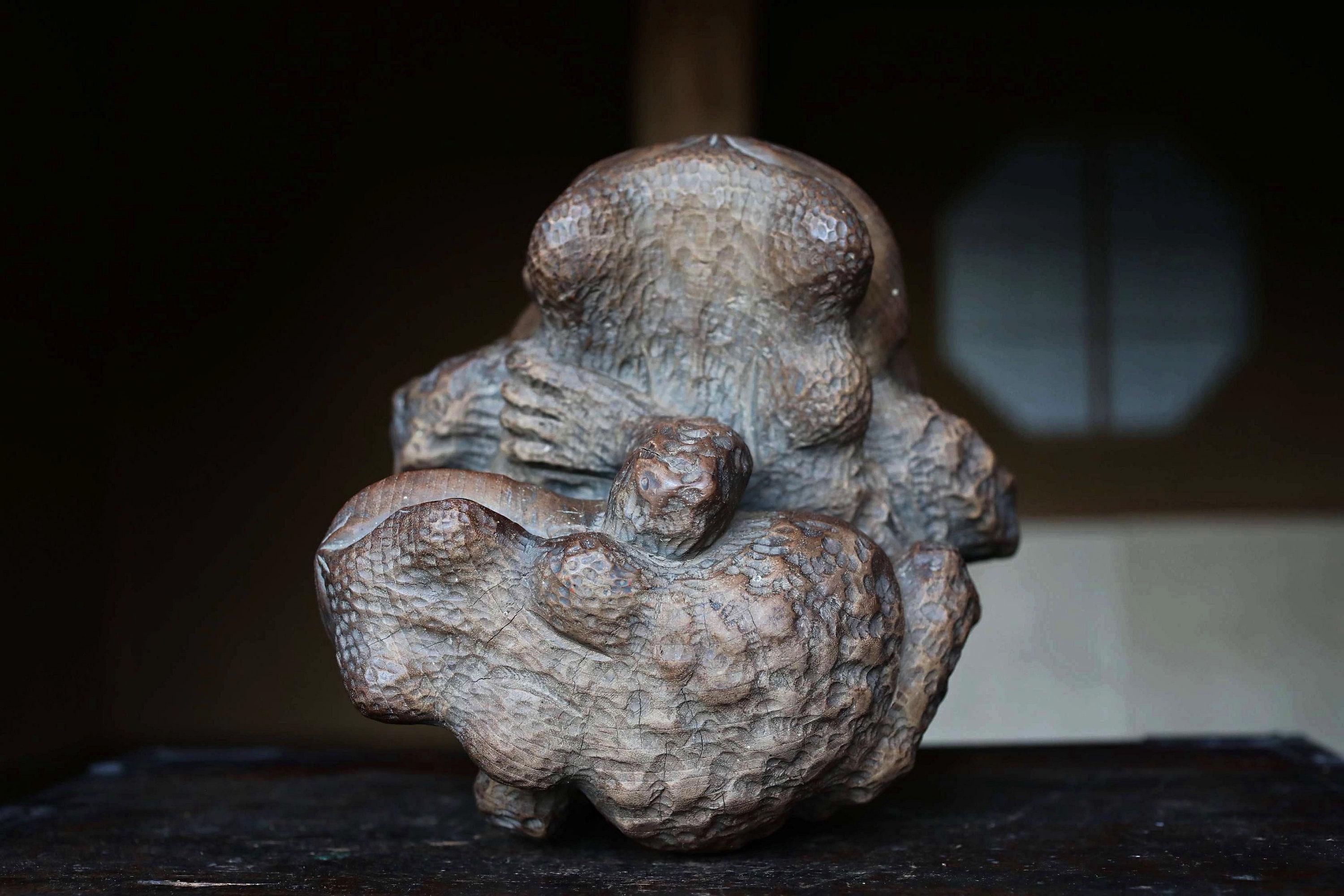 木彫りのカエルの彫刻、動物人形、1960年代 - Etsy 日本